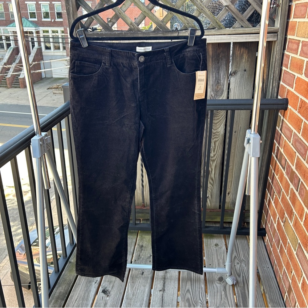 Coldwater Creek Black Velveteen Jeans 16 NWT